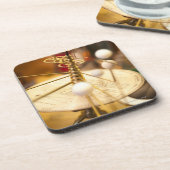 Traditionele handgemaakte messenmakerswerk met de drankjes onderzetter (Linkerzijde)