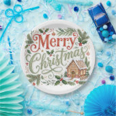 Traditionele handlettering Kerst gingerbread Papieren Bordje (Feest)