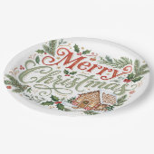 Traditionele handlettering Kerst gingerbread Papieren Bordje (Gekanteld)