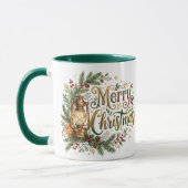 Traditionele handlettering Kerstlantaarn Mok (Links)
