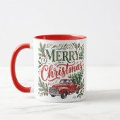 Traditionele handlettering Kersttruck Mok (Links)
