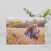 Traditionele Hanukkah kaart één foto patroon goud (Staand Voorkant)