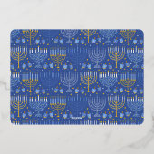 Traditionele Hanukkah kaart één foto patroon goud (Achterkant)