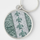 Traditionele Hawaïaanse tapa en honu Sleutelhanger (Voorkant)