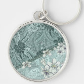 Traditionele Hawaïaanse zeepschuim tapa en plumeri Sleutelhanger (Voorkant)