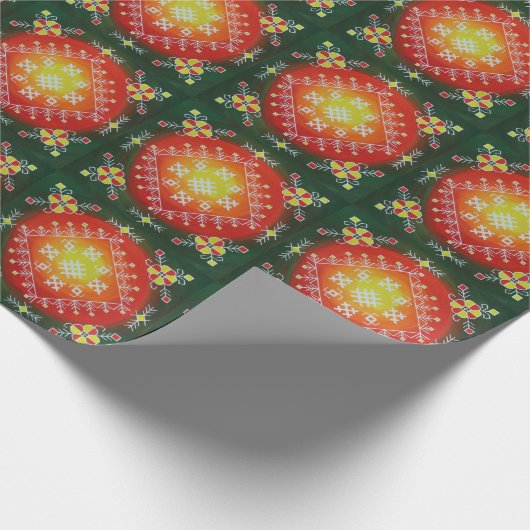 Traditionele heidense Letse volkskunst met symbole Cadeaupapier (Hoek)