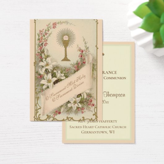 Traditionele Heilige Kaart Kelk Eerste Heilige Com (Bureau)