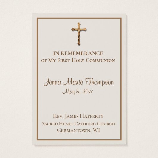 Traditionele Heilige Kaart Kelk Eerste Heilige Com (Achterkant)