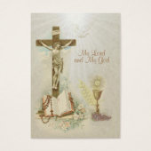 Traditionele Heilige Kaart Kelk Eerste Heilige Com (Voorkant)