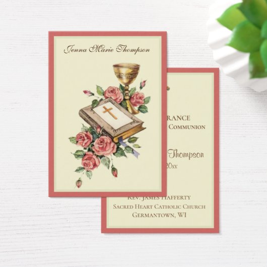 Traditionele Heilige Kaart Kelk Eerste Heilige Com (Bureau)