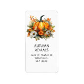 TRADITIONELE HERFST PUMPKINS HERFSTKLEUREN ETIKET (Voorkant)