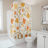 Traditionele herfst vallende bladeren douchegordijn (In situ)