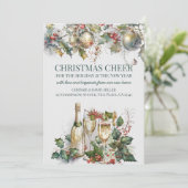 Traditionele Holly Christmas Cheer New Home Feestdagenkaart (Staand voorkant)