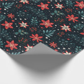 Traditionele  Holly Christmas Gift Wrap Cadeaupapier (Hoek)