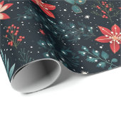 Traditionele  Holly Christmas Gift Wrap Cadeaupapier (Rol Hoek)