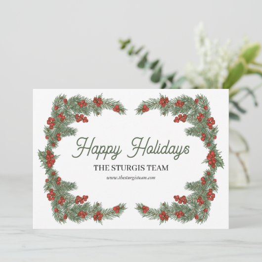 Traditionele Holly Christmas Kaart (Staand voorkant)