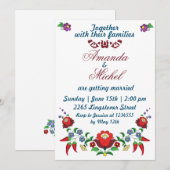 Traditionele Hongaarse Floral Weddenschap Kaart (Voorkant / Achterkant)