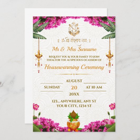 Traditionele housewarming Kaart (Voorkant / Achterkant)