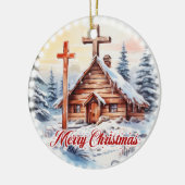 Traditionele houten Christelijke kerkfeestverlicht Keramisch Ornament (Links)