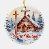 Traditionele houten Christelijke kerkfeestverlicht Keramisch Ornament (Achterkant)