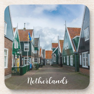 Traditionele houten huizen in het dorp Marken Bier Onderzetter