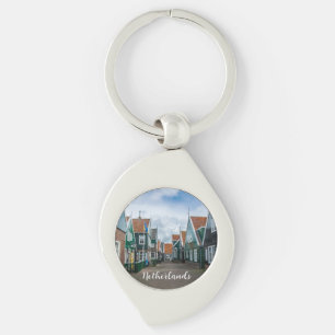 Traditionele houten huizen in het dorp Marken Sleutelhanger