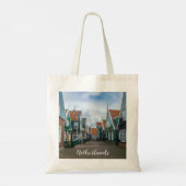 Traditionele houten huizen in het dorp Marken Tote Bag (Achterkant)