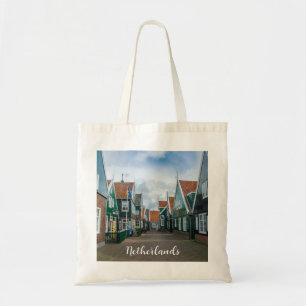 Traditionele houten huizen in het dorp Marken Tote Bag
