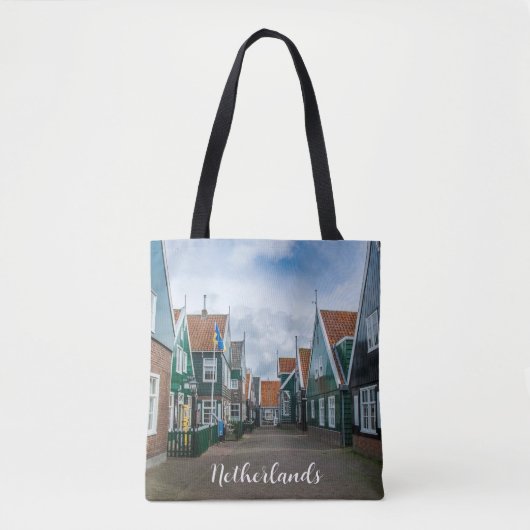 Traditionele houten huizen in het dorp Marken Tote Bag (Voorkant)