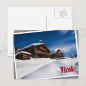 Traditionele houten kasten in de sneeuw in Tirol Briefkaart (Voorkant / Achterkant)
