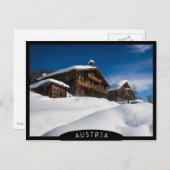 Traditionele houten kool in de sneeuw briefkaart (Voorkant / Achterkant)