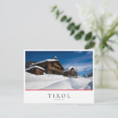 Traditionele houten kool in de sneeuw briefkaart (Staand voorkant)