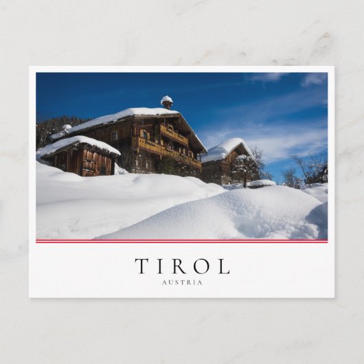 Traditionele houten kool in de sneeuw briefkaart (Voorkant)