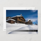 Traditionele houten kool in de sneeuw briefkaart (Voorkant / Achterkant)