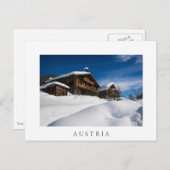 Traditionele houten kool in de sneeuw briefkaart (Voorkant / Achterkant)