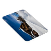 Traditionele houten kool in de sneeuw magneet (Rechterzijde)