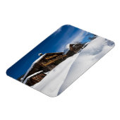 Traditionele houten kool in de sneeuw magneet (Linkerzijde)