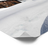 Traditionele houten kool in de sneeuw poster (Hoek)