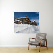 Traditionele houten kool in de sneeuw wandkleed (In Situ (horizontaal))