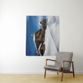 Traditionele houten kool in de sneeuw wandkleed (In situ)