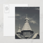 Traditionele houten Russisch-orthodoxe kerk Briefkaart (Voorkant / Achterkant)