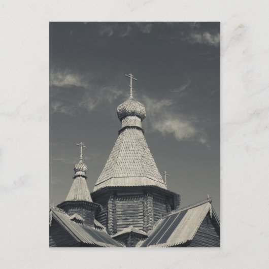 Traditionele houten Russisch-orthodoxe kerk Briefkaart (Voorkant)