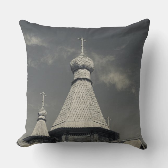 Traditionele houten Russisch-orthodoxe kerk Kussen (Voorkant)