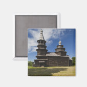 Traditionele houten Russisch-orthodoxe kerk Magneet (Voorkant / Achterkant)