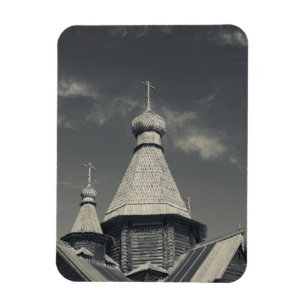 Traditionele houten Russisch-orthodoxe kerk Magneet