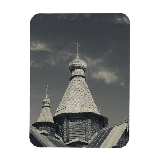 Traditionele houten Russisch-orthodoxe kerk Magneet (Verticaal)