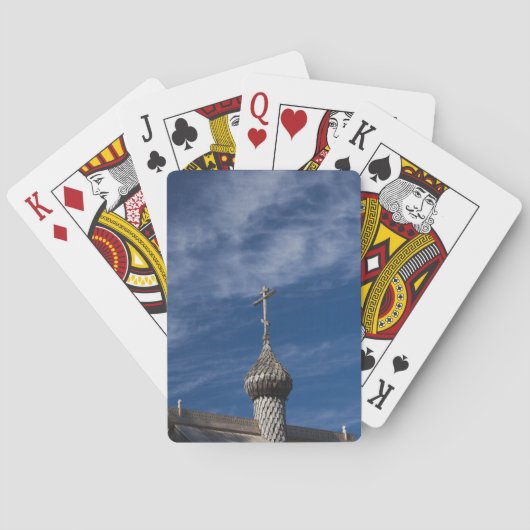 Traditionele houten Russisch-orthodoxe kerk Pokerkaarten (Achterkant)