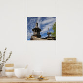 Traditionele houten Russisch-orthodoxe kerk Poster (Keuken)