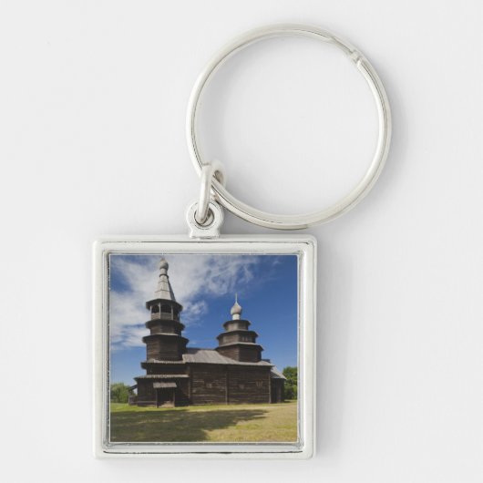 Traditionele houten Russisch-orthodoxe kerk Sleutelhanger (Voorkant)
