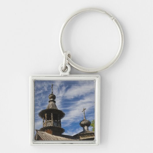 Traditionele houten Russisch-orthodoxe kerk Sleutelhanger (Voorkant)